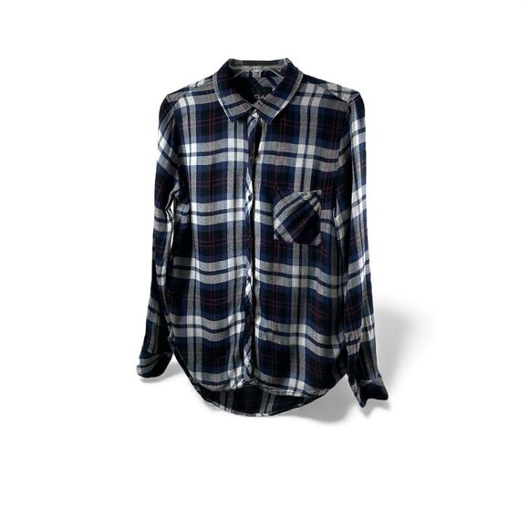 Rails Navy Tartan Plaid Button Down Shirt Size S - Picture 1 of 9